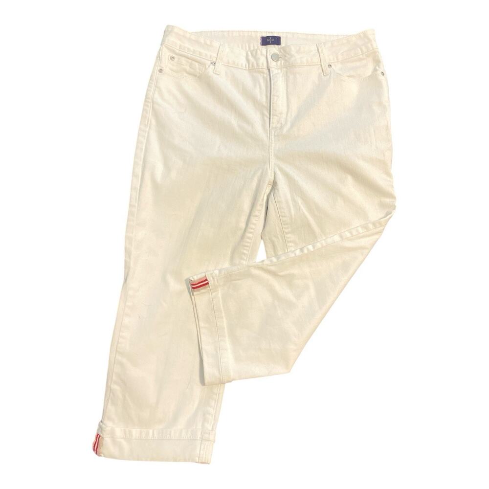 NYDJ White Crop Lift Tuck Technology Cuffed 77994DT 14‎